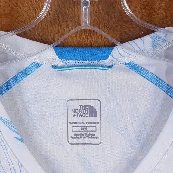 THE NORTH FACE Top Womens Medium Blue White Pullover VNeck Gym Vapor Wick - Picture 2 of 10